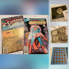 MaxSold Auction: This online auction features John F Kennedy Half Dollar, One Dollar Silver Certificates, Comic Books, Postcards, Children's Books, Vintage Texaco Die Cast Truck, Vintage Metal Tin Serving Tray, 1994 Super Star Transporters, Pepsi Cola Tin Tray, Vintage Ads, The Simpsons Trading Cards  and much more!