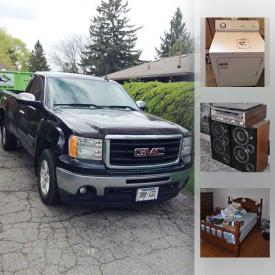 MaxSold Auction: This online auction features a 2009 GMC Sierra pickup truck, Rubbermaid outside storage, china, furniture such as a rocking chair, storage chest, filing cabinet, Palliser furniture and more, gas lawnmower, aluminum ladder, collectible coins, wedding gown, children's items, linens, sports items, fishing gear and more, mugs, stereo, 20 inch TV, room screen, toiletries, health aids, menswear, refrigerator, stove, washer and dryer, table and chairs, Bunnykins china, cedar chest, blankets, Motomaster car mats, garden items, neoprene chest wader and much more!