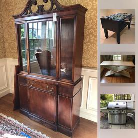 MaxSold Auction: This online auction features wine refrigerator, de Buyer professional mandolin,
furniture such as Boston Design Center chairs, Kravet console tables, leather couch, and Frontgate fold-up beds, electronics such as Amazon Echo, DVD player with DVDs, and Western Digital hard drive,art such as signed prints, American Girl dolls, sports memorabilia, foosball table, Vermont Castings grill, exercise equipment such as Cybex Arc trainer, glassware, kitchenware, books, area rugs, office supplies, lamps, Christmas decor, crafting supplies, metal shelving, sports equipment and much more!