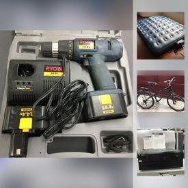 MaxSold Auction: This online auction features bicycles, outdoor lighting, phone system, books, light bulbs, LEGO, projector, storage bins, mirror doors, speakers and much more!