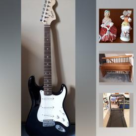 MaxSold Auction: This online auction features books, lamps, guitar, figurines, flatware, linens, treadmill, tools, vacuum, TV, and much more!