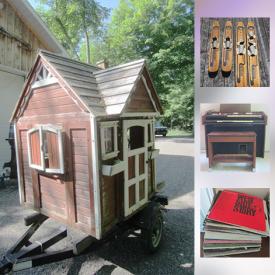 MaxSold Auction: This online auction features COLLECTIBLE: Huge vinyl record collection of music as well as 45's, 78's and cassette tapes; concert t-shirts; coins; stamps; ephemera. RIGID 10" TABLE SAW. ANTIQUE: Large 1800's cast iron dutch oven, tools. Baldwin organ. FOR KIDS: PLAYHOUSE; baby/child toys, books, clothing and more! ELECTRONICS: Stereo components. VINTAGE: Motors, water pumps; boat motors - Outboard - Yamaha 6 HP, 2 Johnson; trolling motor. SPORTING GOODS: Kids snow shoes; 80's water skis. Furniture: Chaise lounge and much more!