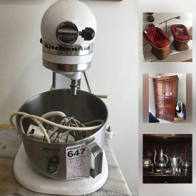 MaxSold Auction: This online auction features Shelving, Candy Making Supplies, Sterling and Silverplate, art, Regatta Medals, Carved Stools, Camping Items, Loom, Flat screen TV, Outdoor Furniture, Sailing Books, Trundle Bed , Kitchen Aid Mixer, Le Creuset Dutch Oven and much more!