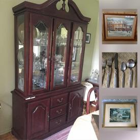 MaxSold Auction: This online auction features Bar Cart, China Cabinet, South Seas Silverplate Community Flatware, Walter Campbell print, Kenmore Sewing Machine, Keirstead print, Leaf Blower, Clock, and much more!