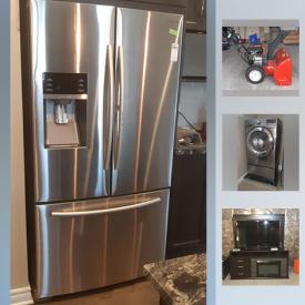 MaxSold Auction: This online auction features Samsung fridge, washer and dryer. Entertainment unit with electric fireplace, snowblower, furniture, bed linens, wall mirror, art, candles and other accessories, wine fridge, vacuum, entertainment center, TV, pet beds and toys, christmas decor, art and much more!