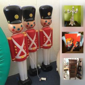 MaxSold Auction: This online auction features camping equipment, holiday decor, rugs, planters, vintage dishware, TV, wall art, ceramics, glassware, art glass, figures, books, decorative plates, linens, and much much more!