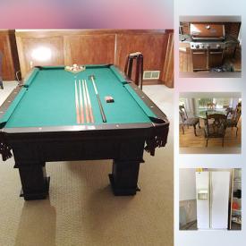 MaxSold Auction: This online auction features mirrors, lamps, bedding, luggage, grill, outdoor furniture, pool table, TV, exercise equipment, electric fireplace, tools, holiday decor, vacuums, rugs and much much more!