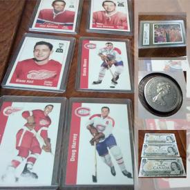 MaxSold Auction: This online auction features Canadian and American coins and bank notes, figures, rings, hockey cards, posters, action figures, magazines, collector knives, vintage papers and much more!