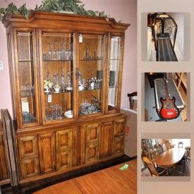 MaxSold Auction: This online auction features Pepplars oak wood bar server, Armoire, Vintage Eatonia sewing machine, Electric Bass, Framed Picture, Electric drill, Skill saw Home Shop Model 520, Stereo Cabinet, Dresser, Vinyl covered chairs, and much more!