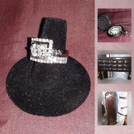 MaxSold Auction: This online auction features jewelry, a queen leather headboard, antique clock, boots and much more!