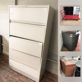 MaxSold Auction: This online auction features Jewelry Display Fixtures, Lighted Jewelry Cabinets, Uline Shelf Bins, Label Printers, Computer Monitors, Office Furniture, Desk Chairs, Loading Dock Ramp, File Cabinets, Office Supplies, Microwave, Fridge, Phone System, Computers and much more!