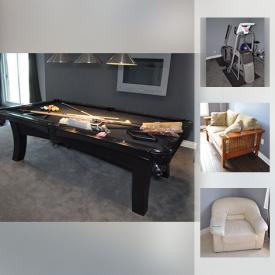 MaxSold Auction: This online auction features TVs, entertainment unit, paper shredder, Keurig, lamps, plants, clarinet, exercise equipment, holiday decor, pool table, mirrors, vases, and much more!