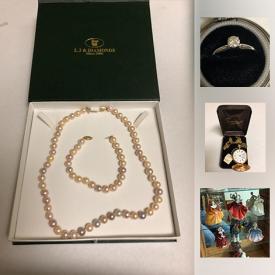 MaxSold Auction: This online auction features pearls, brooch from Swarovski, Gold Pocket Watch, Diamond Ring, Gold Ring, Royal Doulton Figurines, Books and much more!