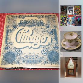 MaxSold Auction: This online auction features LP's including Chicago, Neil Young, The Cars, Crosby, Stills, Nash & Young, Michael Jackson and other LP's. Also features Royal Albert Cup & Saucer, Vintage Cream of Wheat Advertising Framed Print, Toronto Blue Jays Collectibles, Princess Diana Newspapers, Anchor Hocking Chip & Dip Set, Signed Bud Vase, Vintage Funny Postcards, Silver Plated Items, New England Clock Company Pendulum Clock and much more!