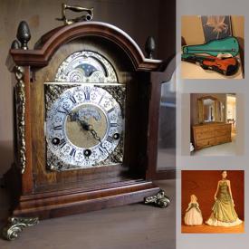 MaxSold Auction: This online auction features Occasional Table, Area Rug, oak table, lamp, Coffee Table, Hall Table, Ken Klein modern handcrafted gingerbread clock, Balalaika, Violin, Fuji Bike, and much more!