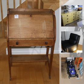 MaxSold Auction: This online auction features Black Leather Recliner, Longaberger Baskets, Holmes Dehumidifier, Electric Train Set, Cornhole Set with Bean Bags, Kobalt Lawnmower, Stanley Power Washer, Yard Blowers, Weslo Cardioglide, Weber Grill, Crab Pots, and much more!