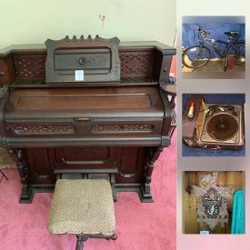 MaxSold Auction: This online auction features Pump Organ, 1950s Wedding Gown, Weber Gas Grill, Pipe Wrenches, Political Buttons, X Box 360 Kinect Sensor, Antique Black Powder Horn, Antique Radio Speaker 1920s, Magic Lantern 1914, Television Case 1950s, Herr And Company High Wheel Tiller, Bicycle Crossroads, and much more!