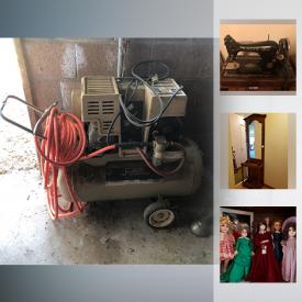 MaxSold Auction: This online auction features projector, office supplies, dolls, Barbies, vacuum, entertainment center, golf clubs, wall art, sewing machine, jewelry, books, luggage, tools, air compressor, and much more!