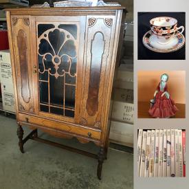 MaxSold Auction: This online auction features Tiffany style light fixtures, Original art works, tools, antique singer sewing machine, Indian Tree Spode tea cup, rain barrels and much more!