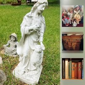 MaxSold Auction: This online auction features end tables, coffee table, chairs, rug, china cabinet, yard statues, porcelain dolls, gold velour chair, books, loveseat, bedframe, dry sink and much more!
