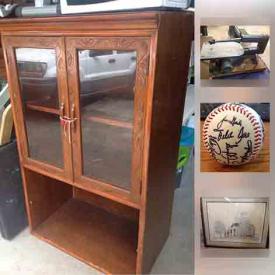 MaxSold Auction: This online auction features electronic switches, signed baseball, glassware, vacuum, purses, speakers, DVD players, luggage, costume jewelry, shoes, mirrors, shelving, and much more!