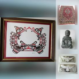 MaxSold Auction: This online auction features coins, rugs, hand-woven bags, PEZ collection, artwork, stone carvings, silver ingots, and much more!