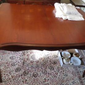 MaxSold Auction: Features dining table, dining hutch, dining chairs, side tables, crystal glassware, sterling silver, rug, couch, stereo console unit, curio cabinet, figurines, kitchen items, vintage suitcases, Hummel figurine, Vintage washing machine, Singer sewing machine, and so much more!