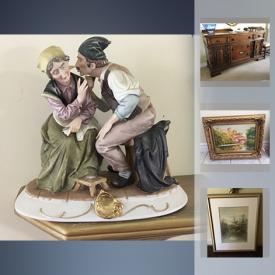 MaxSold Auction: This auction features Royal Doulton Figurine, Antique Biscuit Barrel, Antique Chocolate Pot, Satsuma Made in China Set, Bombay Co. Drop Leaf Table, Antique Cabinet, Vintage Rocking Chair, Wedgwood China, Sony Bravia television, Antique Watercolour, Golf Clubs, teak coffee table, Vintage Dresser, Fire Pot, Arm Chair, Canyon Prism Rug, Vintage Secretary With Drop-Down Writing Desk and much more!