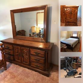 MaxSold Auction: This online auction features Black and Decker 22 inch Hedgehog, Paris Champion sled, bed, Vintage Sewing Machine, toys, DVDs, Broyhill Dresser, Tiered Table, golf clubs, Wet Dry Vac, treadmill, and much more!