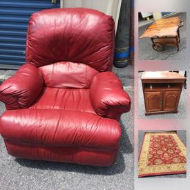 MaxSold Auction: This online auction features rugs, shelving, wall art, jewelry boxes, bed frames, tools, ladder, leaf blowers, outdoor chairs, and much more!