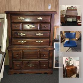 MaxSold Auction: This online auction features mirrors, wall art, books, lamps, shelving, glassware, speakers, holiday decor, toys, DVDs, CDs, vacuum, jewelry, keyboard, shoes, telescope, and much more!