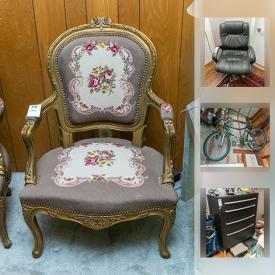 MaxSold Auction: This online auction features speakers, mirrors, skis, books, wall art, shelving, linens, suitcases, patio furniture, bicycle, planters, and much more!