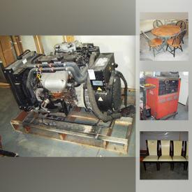 MaxSold Auction: This online auction features Industrial tools: Welders and tools; portable fume exhaust; Hyundai and Honda generators; Hydraulic pipe bender; 14" and Milwaulkee cut off saws. Resturant/Food Truck Fixtures: Gas crepe grill, commercial coffee maker and urn, griddle, many stainless steel sinks; Hot dog carts. Building materials: Windows, lumber, storage locker doors. Greenhouse parts/fixtures: Hydroponic watering system, Industrial power source, pot lights, nursery pots. Several Wine coolers/fridges; bar fridges. Furniture. Several galvinized steel trailers and much more!