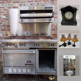 MaxSold Auction: This online auction features a Garland commercial 8 burner gas stove, antique marble mantle clock, bathroom vanity sink tops, and much more!