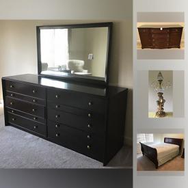 MaxSold Auction: This online auction features storage bench, cedar chest, sideboard, rocking chair, Embassy Touch of Gold Fine China, Widdicomb Oval Coffee Table, End Table and much more!