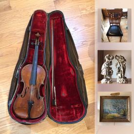 MaxSold Auction: This online auction features figurines, crystal, glassware, board games, dolls, collectibles, violin, speakers, horse accessories, books, pottery, clocks, typewriter, wall art, outdoor furniture, and much more!