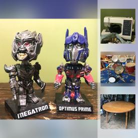 MaxSold Auction: This online auction features Drum Set, Thomas the Train, Little Tyke Table and Chairs, Barware, Vintage Tonka Toys, Stack-able steps, Antique Children Rocking Chairs, Kenmore sewing machine and much more!