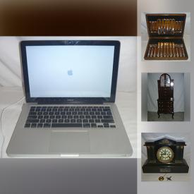 MaxSold Auction: This online auction features jewelry, MacBook, artwork, laptops, cellphone, gaming keyboard, watches, cameras, busts, iPods, telescope, ship model, video games, and much more!