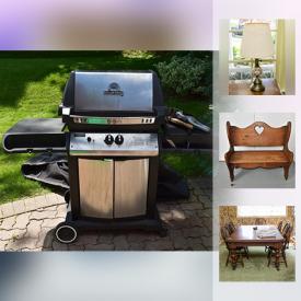 MaxSold Auction: This auction features Broil King BBQ , Patio Chairs, Birdbath, Skis, Garden Tools, Crock Jug, White Wicker Seating, Antique Wooden Dresser, Bookshelves, Mirrors, Duchess China  Tea Set, Dining Set, Curved Glass Cabinet, Teacups, Dvd Player , Small Kitchen Appliances, Paderno Cookware , Books, Vacuum, Camel Saddle Stool,  Freezer, Record Player, Turtle Sandbox  and much much more!