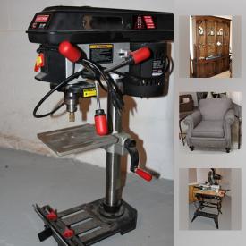 MaxSold Auction: This online auction features a Lane cedar chest, Wedgewood Bone China, vintage bedroom furniture, Craftsman Drill Press, Black and Decker Workmate Work Bench, and much more!