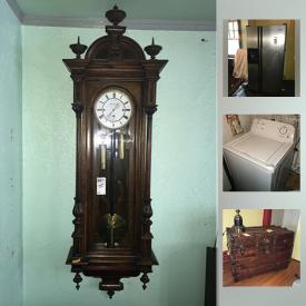 MaxSold Auction: This online auction features rugs, furniture, air conditioner, garden items, cement pagoda, radiator covers, grandmother clock, nesting tables, lamps, chest, healthcare items, cast iron door stops, decor, planters, brass figures, books, wood trunk, MCM display cabinet and much more!