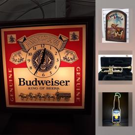 MaxSold Auction: This online auction features neon beer signs, vintage levels, mid century bar set, Hull pottery, Die Cast collectible vehicles, Coca Cola glassware, and much more!