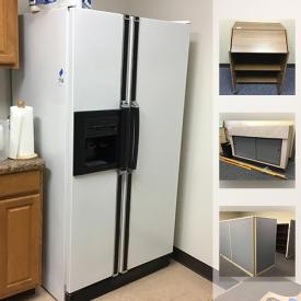 MaxSold Auction: This online auction features office furniture such as desks, cubicles, file cabinets, shelving, office chairs, cork boards, conference tables, TV, wood bookcase, printing supplies, plotter printer, blueprint hanging racks, office projector, office telephones, refrigerator and much more!