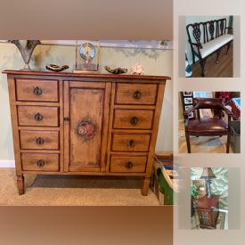 MaxSold Auction: This online auction features a Larkin Oak Desk, Neon beer sign, large assortment of Lenox, quilting frames and supplies, baking supplies and much more!