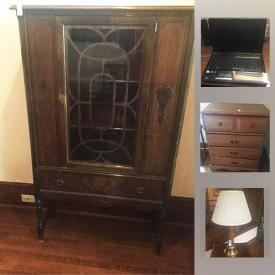 MaxSold Auction: This auction features Child's Rocking Chair, File Cabinet, Desk, Chest Freezer, Baskin Robbins Ice Cream Maker, Candelabra, Dresden Sprays Hammersley pattern china, Skis, Weights, Acrobat Snow Board, and much more!