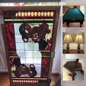 MaxSold Auction: This online auction features glassware, candles, printer, pool table, golf clubs, video games, lamps, CDs, holiday decor and  much more.