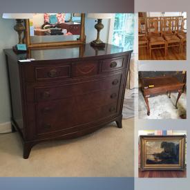 MaxSold Auction: This online auction features antique bedroom furniture, and other antique and vintage furniture, antique salt glazed crock, large variety of fine art, and much more!