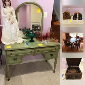 MaxSold Auction: This online auction features FURNITURE: Vintage chairs; Antique veggie cabinet; METAL SOFA/HALL TABLE; La-Z-Boy recliners; vintage green vanity. COLLECTIBLE: Decor plates including CAROL ENDRES, Lena Lin and more; Le Cordon Blue molds; dolls. GLASS/CRYSTAL: Green, pink and ruby; etched glasses; vintage Pyrex. ELECTRONICS: Vintage Zenith record player and radio, vintage console radio. CHINA: 222 FIFTH "Blue Dynasty" dishes. TRAVEL CASES: Pelican 1650 case, Calzone, Bea Maurer Inc. crates many with foam inserts and much more!