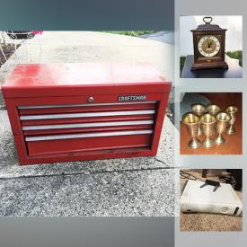 MaxSold Auction: This online auction features computers, paintball gun, katana and other swords, hotdog rotisserie, power tools, pool pump, living room set, art, sterling silver, vcr, silverplate, electronic dartboard, smartboard, pennies, Wagner spray gun, technics turntable, air conditioner, christmas train, lamps, printer, toolbox, pool pump, monitor, cultivator, bike, camcorder, airblown christmas inflatables, pinball game, fireproof safe, Playstation and other games and much more!