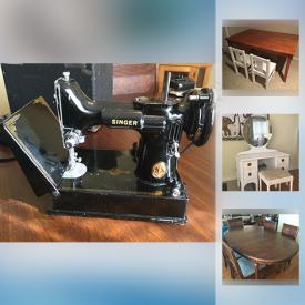 MaxSold Auction: This online auction features Vintage Dining Set, Corner Curio Cabinet, Swarovski crystal necklace, Vintage 1940 Singer Portable Sewing Machine, Hose Reel, Little Tikes Wagon, Vintage Vanity, Sony Sound System, Pelican 1300 Case, and much more!